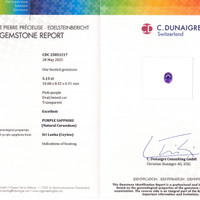 5.13 Ct. Pinkish Purple Sapphire from Ceylon (Sri Lanka) Scan Report