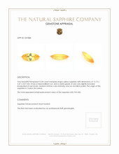 2.04 Ct. Orangish Yellow Sapphire from Ceylon (Sri Lanka) Appraisal