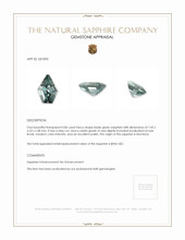 0.86 Ct. Bluish Green Sapphire from Montana Appraisal