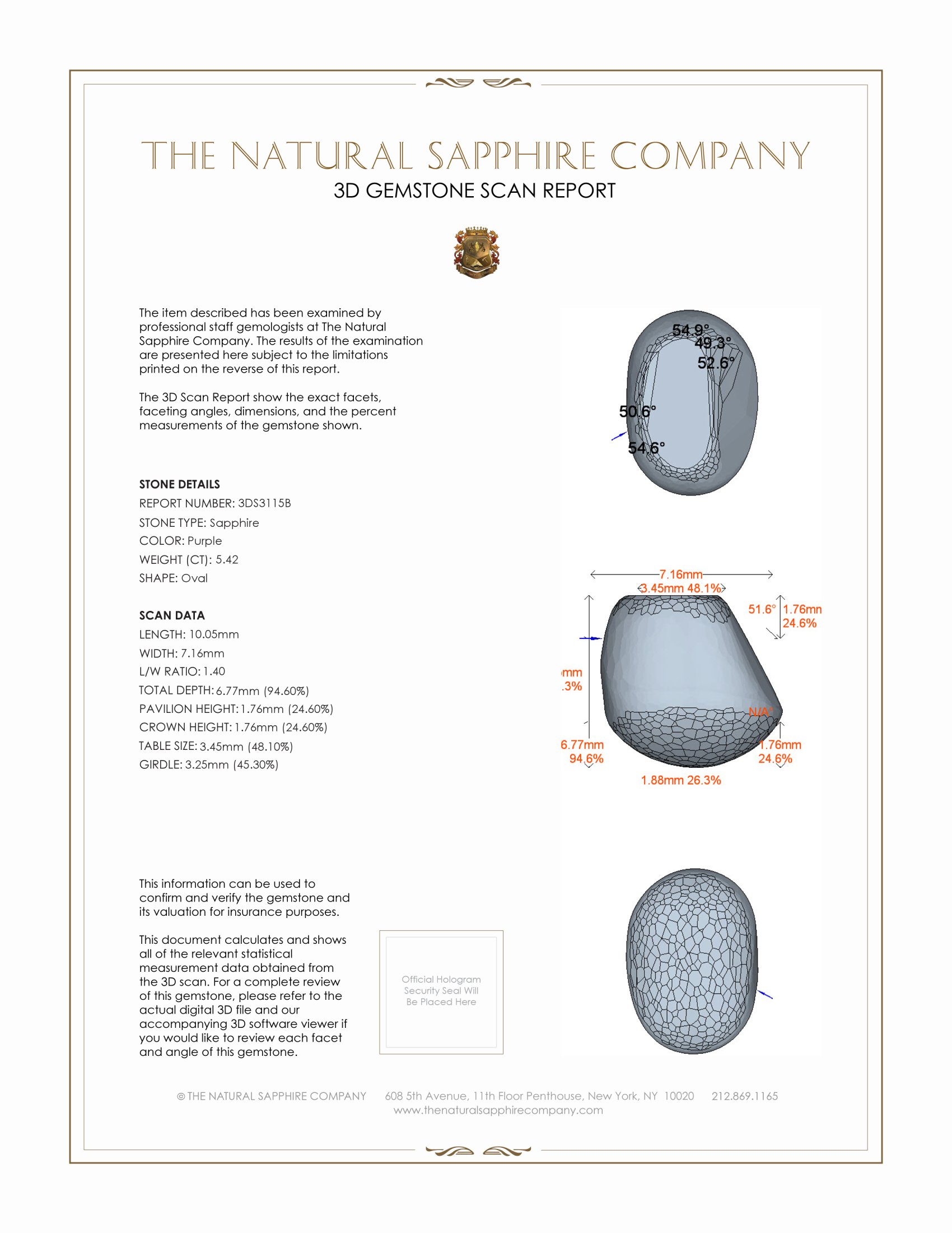 5.42 Ct. Purple Star Sapphire from Burma (Myanmar)