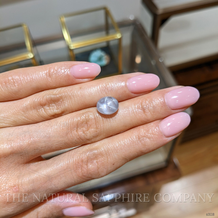 6.27 Ct. Greyish Blue Star Sapphire from Burma (Myanmar)