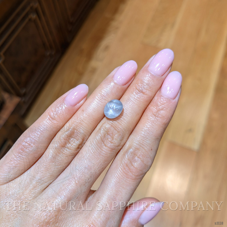 6.27 Ct. Greyish Blue Star Sapphire from Burma (Myanmar)