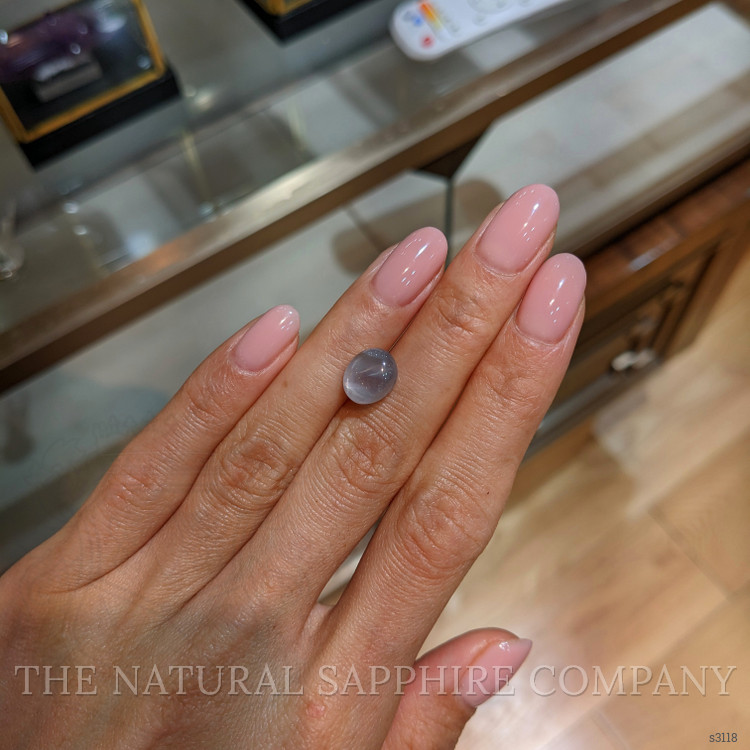 6.27 Ct. Greyish Blue Star Sapphire from Burma (Myanmar)