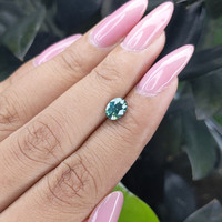 1.17 Ct. Bluish Green Sapphire from Madagascar Life Style