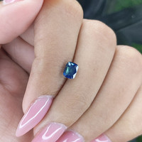 1.03 Ct. Greenish Blue Sapphire from Madagascar Life Style