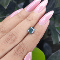 1.29 Ct. Bluish Green Sapphire from Madagascar Life Style