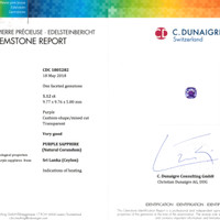 5.12 Ct. Purple Sapphire from Ceylon (Sri Lanka) Scan Report