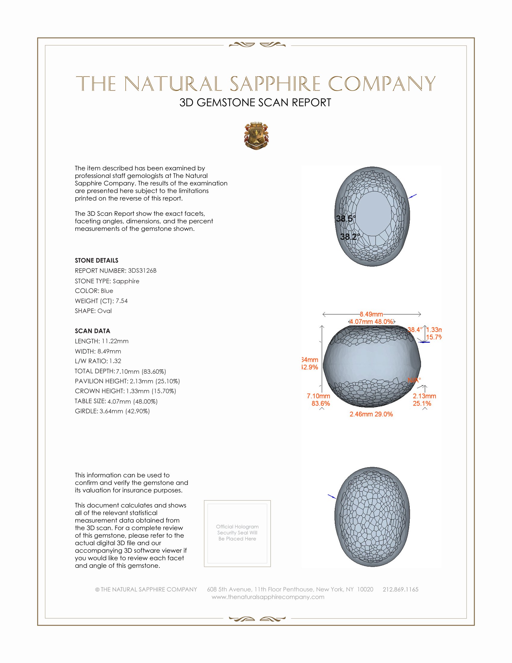 7.54 Ct. Blue Star Sapphire from Burma (Myanmar)
