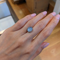 7.83 Ct. Bluish Grey Star Sapphire from Burma (Myanmar) Life Style