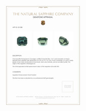 5.67 Ct. Greenish Blue Sapphire from Madagascar Appraisal