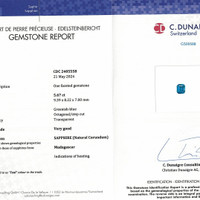 5.67 Ct. Greenish Blue Sapphire from Madagascar Scan Report