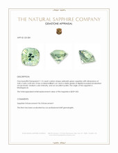 1.13 Ct. Yellowish Green Sapphire from Madagascar Appraisal