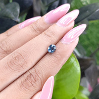 1.02 Ct. Greenish Blue Sapphire from Madagascar Life Style