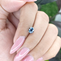 1.02 Ct. Greenish Blue Sapphire from Madagascar Life Style