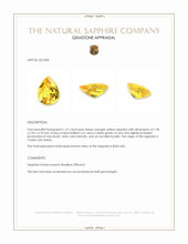 1.37 Ct. Orangish Yellow Sapphire from Ceylon (Sri Lanka) Appraisal