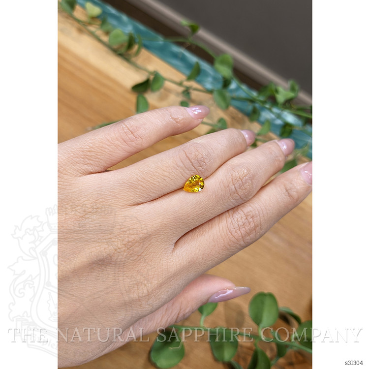 1.15 Ct. Orangish Yellow Sapphire from Ceylon (Sri Lanka)