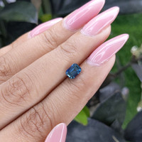 1.03 Ct. Greenish Blue Sapphire from Madagascar Life Style