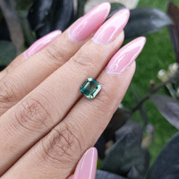 1.52 Ct. Bluish Green Sapphire from Madagascar Life Style