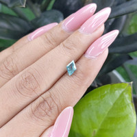 1.01 Ct. Greenish Blue Sapphire from Madagascar Life Style