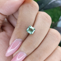 1.53 Ct. Bluish Green Sapphire from Madagascar Life Style