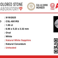 0.99 Ct. White Sapphire from Ceylon (Sri Lanka) Scan Report