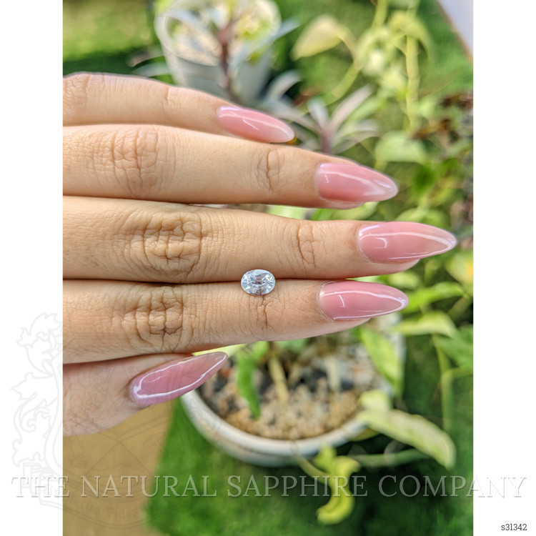 0.99 Ct. White Sapphire from Ceylon (Sri Lanka)