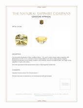 1.20 Ct. Yellow Sapphire from Ceylon (Sri Lanka) Appraisal