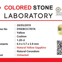 1.20 Ct. Yellow Sapphire from Ceylon (Sri Lanka) Scan Report