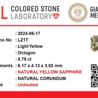 0.75 Ct. Yellow Sapphire from Ceylon (Sri Lanka) Scan Report
