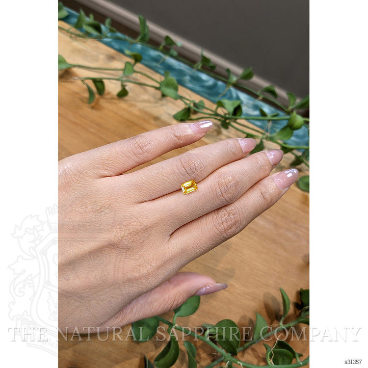 1.07 Ct. Orangish Yellow Sapphire from Ceylon (Sri Lanka)