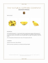 1.15 Ct. Orangish Yellow Sapphire from Ceylon (Sri Lanka) Appraisal