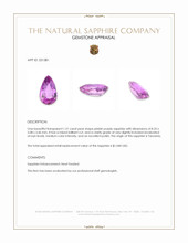 1.21 Ct. Pinkish Purple Sapphire from Tanzania Appraisal