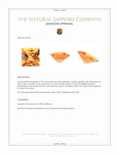 1.00 Ct. Yellowish Orange Sapphire from Ceylon (Sri Lanka) Appraisal