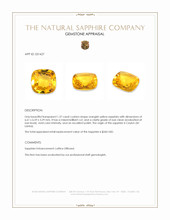 1.37 Ct. Orangish Yellow Sapphire from Ceylon (Sri Lanka) Appraisal
