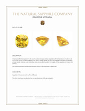 1.60 Ct. Yellow Sapphire from Ceylon (Sri Lanka) Appraisal