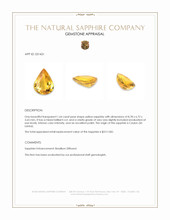 1.64 Ct. Orangish Yellow Sapphire from Ceylon (Sri Lanka) Appraisal