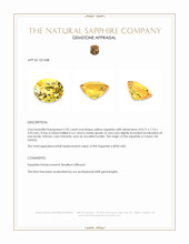 2.50 Ct. Yellow Sapphire from Ceylon (Sri Lanka) Appraisal