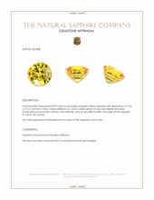 0.87 Ct. Orangish Yellow Sapphire from Ceylon (Sri Lanka) Appraisal