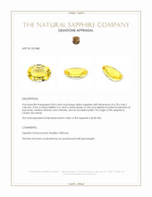 0.83 Ct. Yellow Sapphire from Ceylon (Sri Lanka) Appraisal