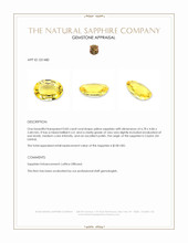 0.83 Ct. Yellow Sapphire from Ceylon (Sri Lanka) Appraisal