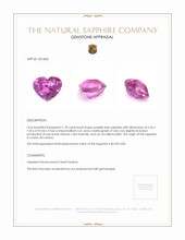 1.70 Ct. Purplish Pink Sapphire from Ceylon (Sri Lanka) Appraisal