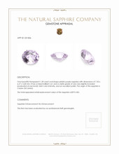 1.28 Ct. Pinkish Purple Sapphire from Ceylon (Sri Lanka) Appraisal