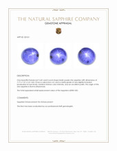 3.60 Ct. Bluish Purple Star Sapphire from Burma (Myanmar) Appraisal