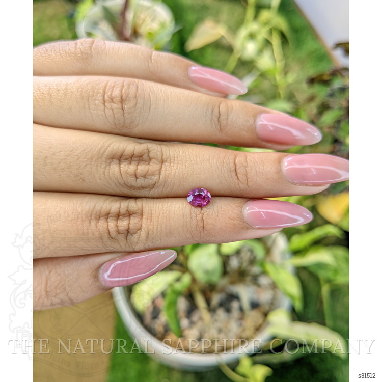 0.74 Ct. Purplish Pink Sapphire from Ceylon (Sri Lanka)