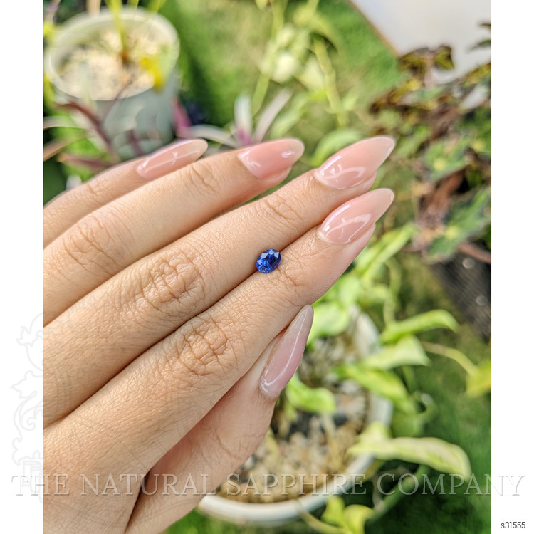 0.58 Ct. Blue Sapphire from Ceylon (Sri Lanka)