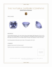 1.02 Ct. Violet Sapphire from Ceylon (Sri Lanka) Appraisal