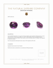 1.24 Ct. Pinkish Purple Sapphire from Ceylon (Sri Lanka) Appraisal