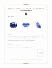 0.59 Ct. Blue Sapphire from Ceylon (Sri Lanka) Appraisal