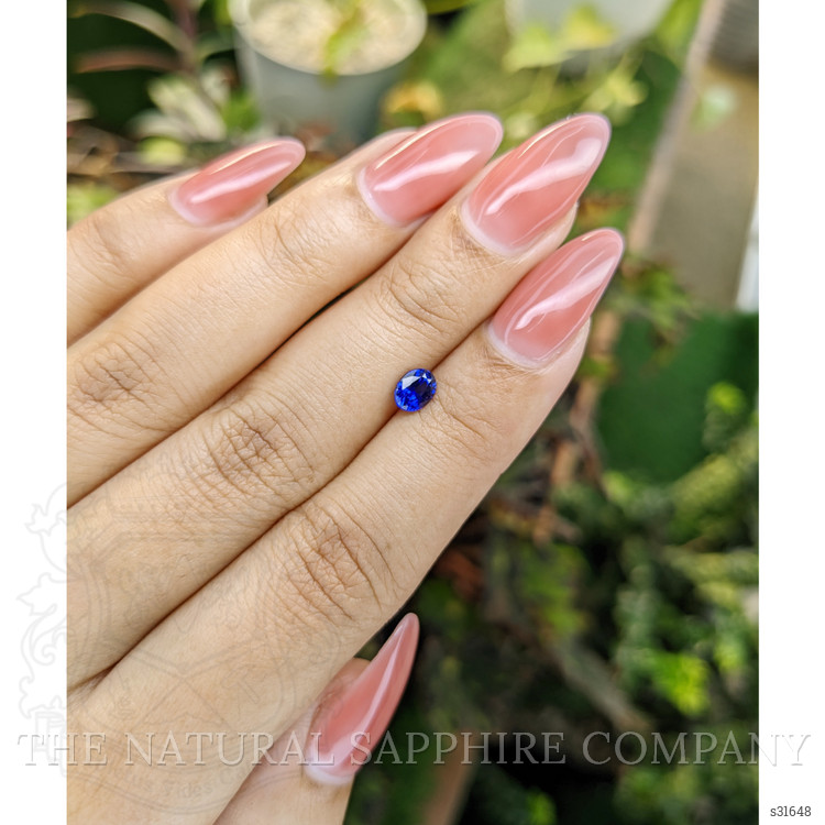 0.59 Ct. Blue Sapphire from Ceylon (Sri Lanka)