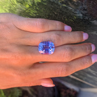 15.93 Ct. Bluish Purple Sapphire from Ceylon (Sri Lanka) Life Style